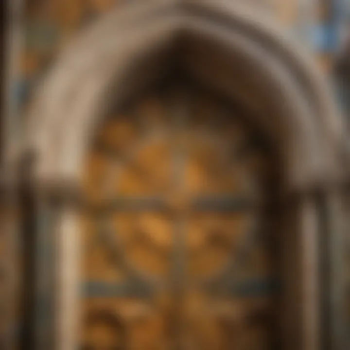 Detail of the intricate mosaics and architectural elements inside the cathedral