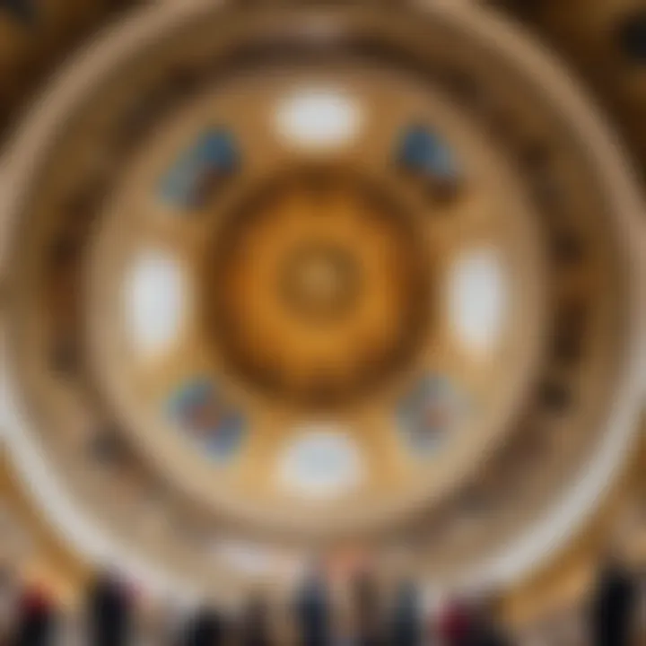 Visitors enjoying the panoramic view from the dome of St. Isaac's Cathedral