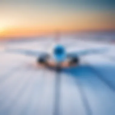 Sky view of Yamal Airlines aircraft on the runway