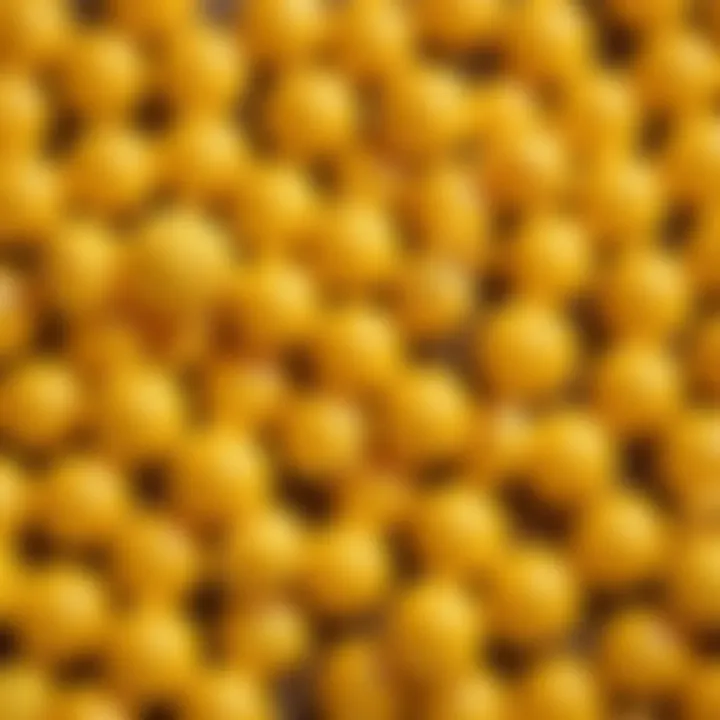 Vibrant yellow vitamin spheres showcasing their nutritional benefits