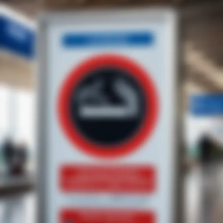 Signage for smoking regulations at Zhukovsky Airport