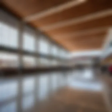 Interior of Zia Airport terminal highlighting modern amenities